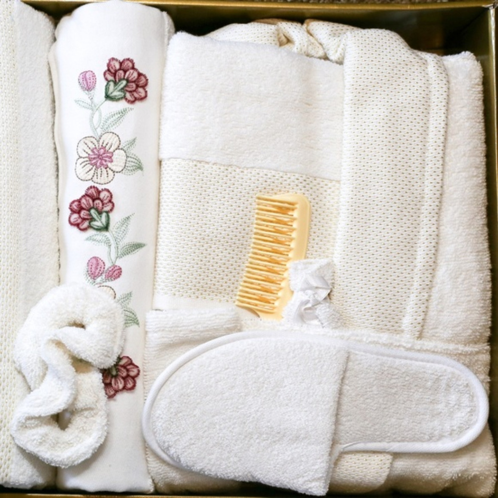 Turkish Robe Sets, Family Set, White, 6 Pieces - Picture 5 of 7